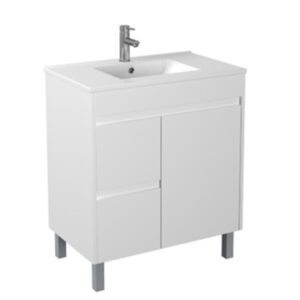 Pvc Poly White Slim Floor Vanity