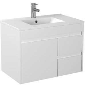 Pvc Wall Hung Cabinet Only Right Hand Drawer - Gloss White