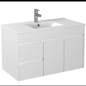 Pvc Poly White Vanity Left Hand Drawer