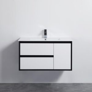 Pvc Color Pe Wall Hung Vanity With Ceramic