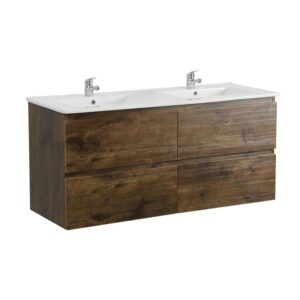 Dark Oak Qubist Pvc Filmed Wall Hung Vanity