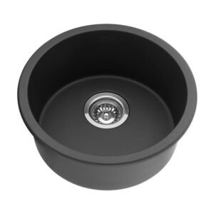 Poseidon Kitchen Sink  Matte Black, No Overflow