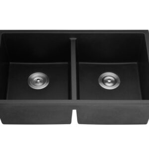 Poseidon Quartz Top/Undermount Kitchen Sink Double Bowl