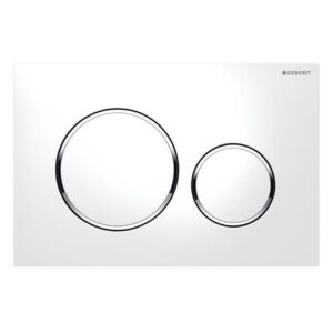 Push Plate White - Chrome Trim