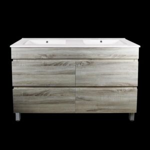 Qubist Pvc Filmed Floor Vanity - White Oak