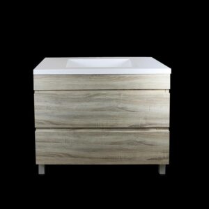 Pvc Filmed Vanity Cabinet With Legs And Poly Top