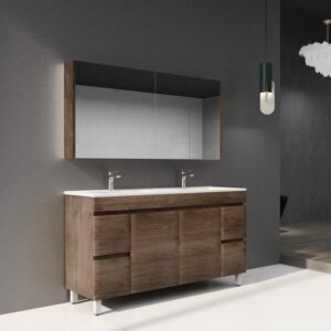 Berge Floor Vanity Cabinet Single and Double Bowl