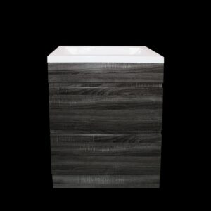 Dark Grey Pvc Wood Grain Pvc Filmed Cabinet