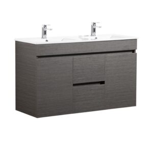 Evie Wall Hung Vanity with Dark Brown Ceramic