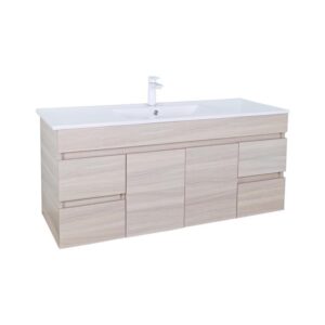 Evie Wall Hung Vanity With Ceramic - (EV124WH-OAK-CT)