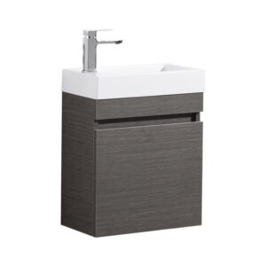 Dark Brown Wall Hung Vanity with Poly Top