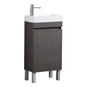 Evie Floor Vanity with Dark Brown Poly Top