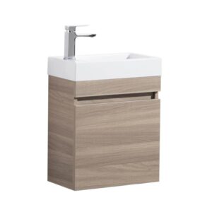 Evie Wall Hung Vanity with Poly Top - (EV42RWH-OAK-PT)