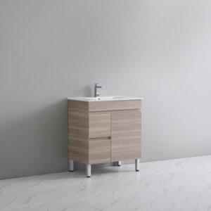 Evie Floor Vanity with Ceramic Top Left Hand Drawer