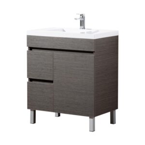 Evie Floor Vanity with Ceramic Top - (EV74LLDB-CT)