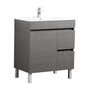 Evie Floor Vanity Dark Brown with Ceramic