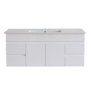 MDF Poly White Cabinet  Single and Double Bowl -  Gloss White