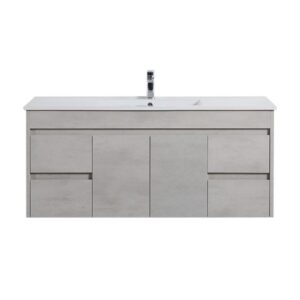 Concrete Grey Nova Plywood Wall Hung Vanity with Ceramic