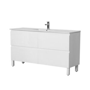 Riva Floor Cabinet Only, Four Drawers Single Bowl