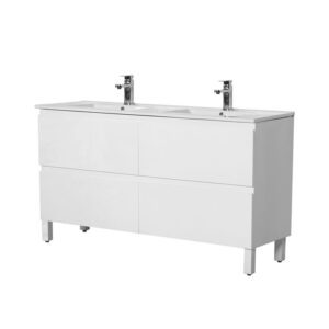 Riva Gloss White Floor Vanity with Ceramic Top