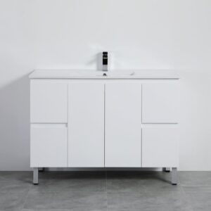 X-pvc Floor Cabinet Only, Side Drawer - Gloss White