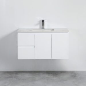 Pvc Poly White Cabinet Wall Hung Vanity