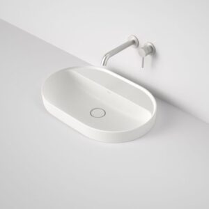 Liano 600mm Pill Inset Basin with Tap Landing – Matte White