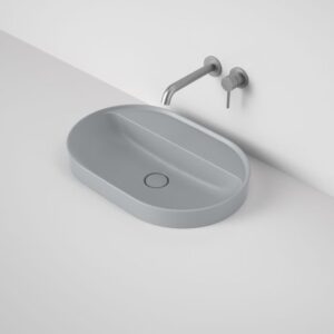 Liano 600mm Pill Inset Basin with Tap Landing – Matte Grey