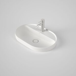 Liano 600mm Pill Inset Basin with Tap – Matte White