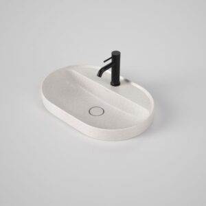 Liano 600mm Pill Inset Basin with Tap – Matte Speckled