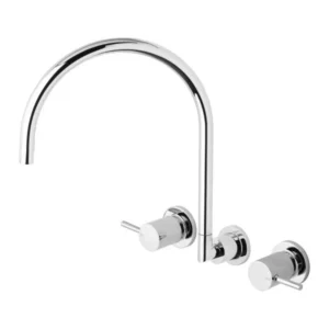 Vivid Pin Lever Wall Sink Set Gooseneck