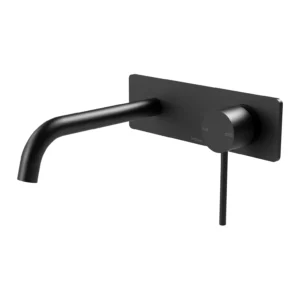 Vivid Slimline SwitchMix Wall Basin Bath Mixer Set 180mm - Matte Black