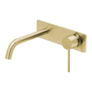 Vivid Slimline SwitchMix Wall Basin Bath Mixer Set 180mm - Brushed Gold