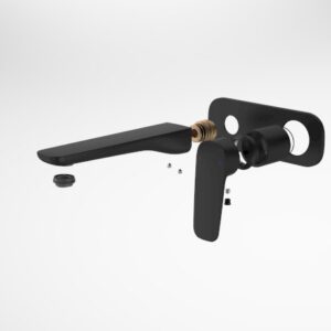 Contura Wall Basin/Bath Mixer 180mm Trim Kit - Matte Black