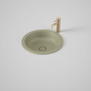 Liano 440mm Round Under Over Counter Basin – Matte Green Liano 440mm Round Under Over Counter Basin – Matte Green