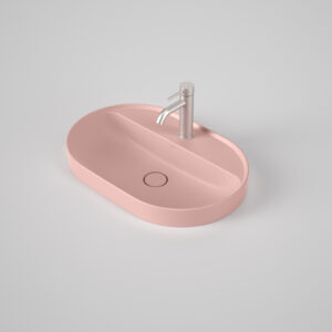 Liano II 600mm Pill Inset Basin – 1 Tap Hole, Matte Pink