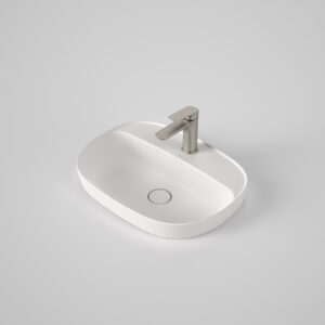 Contura 530mm Inset Basin with Tap Landing Matte White