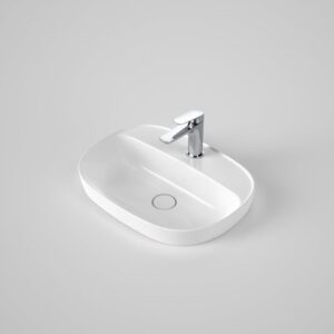 Contura 530mm Inset Basin with Tap Landing (1 Tap Hole) - White
