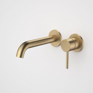 Liano II 175mm Wall Basin / Bath Mixer Brushed Brass - Sales Kit