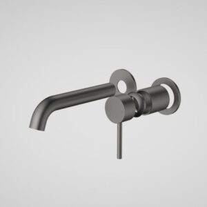 Liano 175mm Wall Basin Bath Trim Kit Round Cover Plates - Brushed Nickel