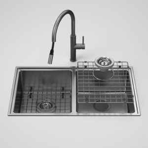 Urbane Double Bowl Sink with LianoPull Out Mixer - Gunmetal
