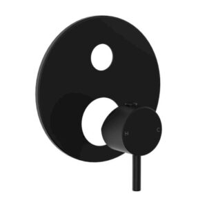 Round Pin Wall Mixer with Diverter Trim Kit - Matte Black