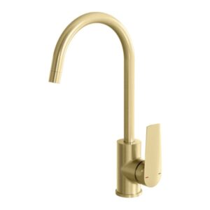 Arlo Sink Mixer 200mm Gooseneck, Brushed Gold
