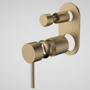 Liano II Brushed Brass Diverter Mixer Trim Kit with Rounded Plate