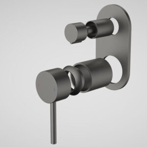Liano II Diverter Trim Kit for Bath/Shower Mixer Rounded Plate Gunmetal