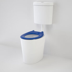 Care 610 P Trap Toilet Suite with Caravelle Single Flap Seat Sorrento Blue