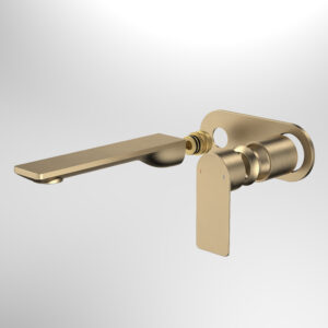 Urbane II Wall Basin/Bath 180mm Trim Kit - Brushed Brass with Round Plate