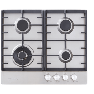 60cm 4 Burner Gas Cooktop - Stainless Steel Finish