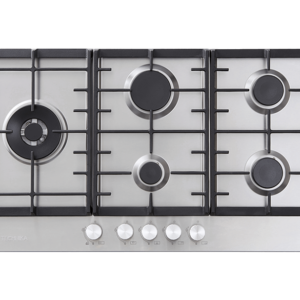90cm 5 Burner Gas Cooktop – Stainless Steel Finish