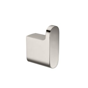 Soft curves and sleek brushed nickel robe hook Soft curves and sleek brushed nickel robe hook